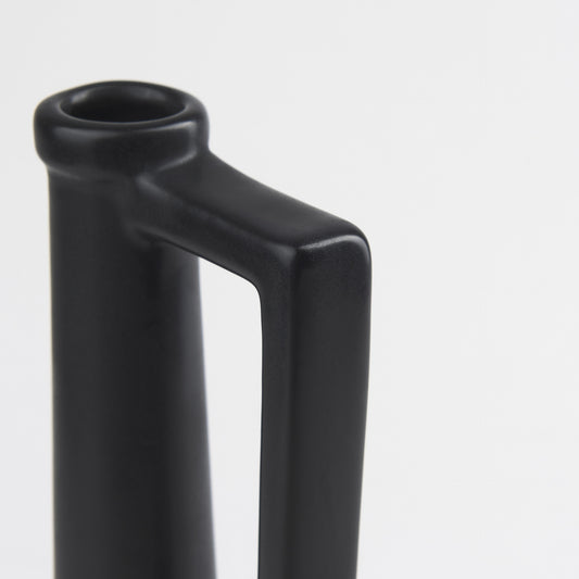 PALISADES 13" BLACK CERAMIC TABLE VASE - Varnish & Vibe