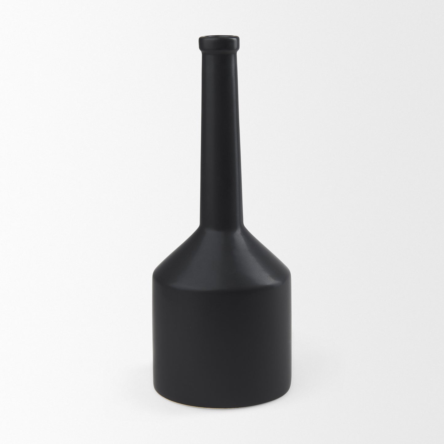 PALISADES 16" BLACK CERAMIC TABLE VASE - Varnish & Vibe