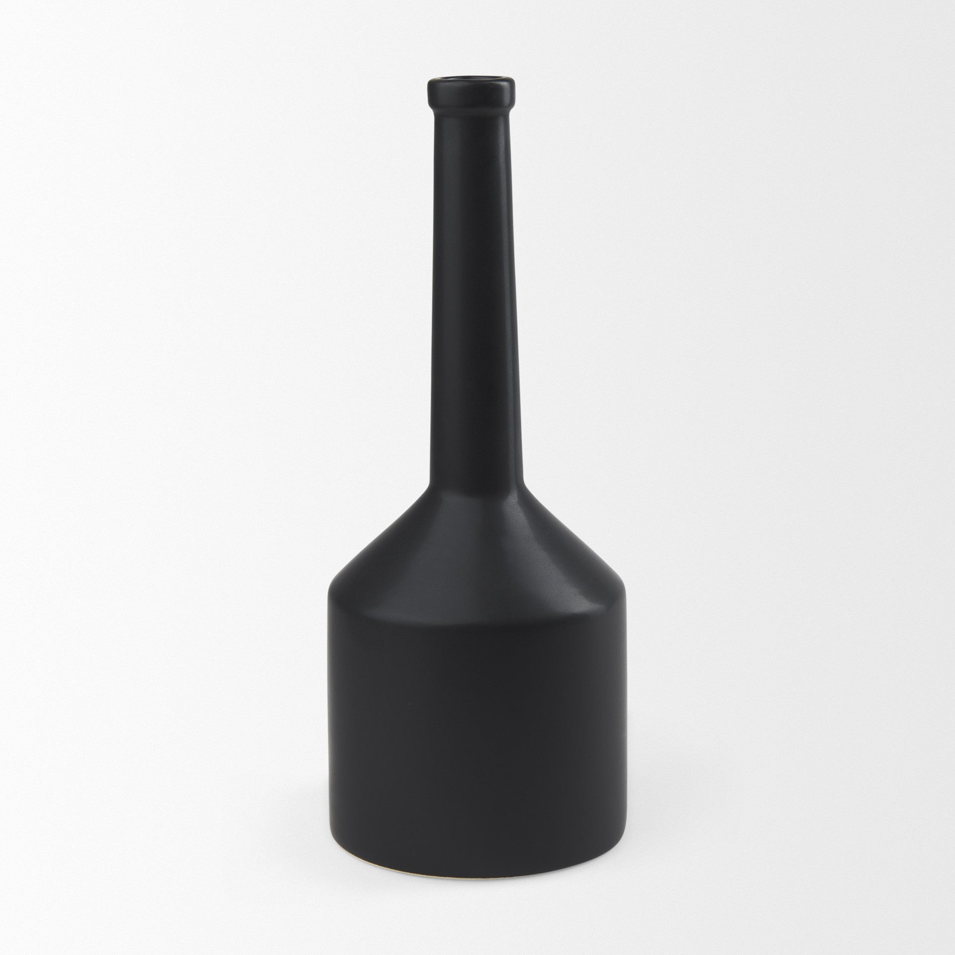 PALISADES 16" BLACK CERAMIC TABLE VASE - Varnish & Vibe