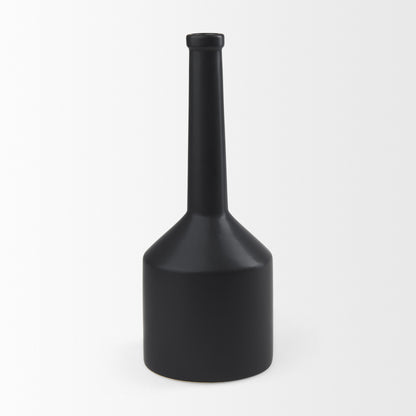 PALISADES 16" BLACK CERAMIC TABLE VASE - Varnish & Vibe
