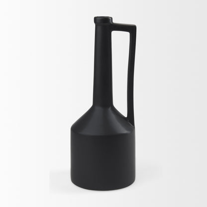 PALISADES 16" BLACK CERAMIC TABLE VASE - Varnish & Vibe