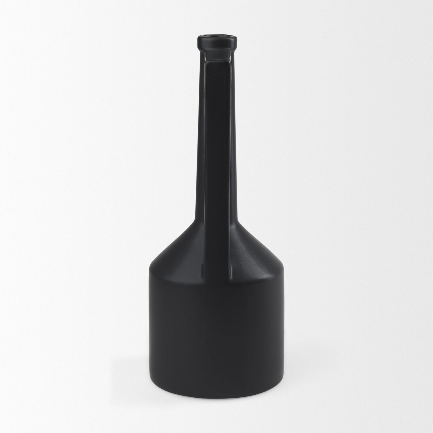 PALISADES 16" BLACK CERAMIC TABLE VASE - Varnish & Vibe