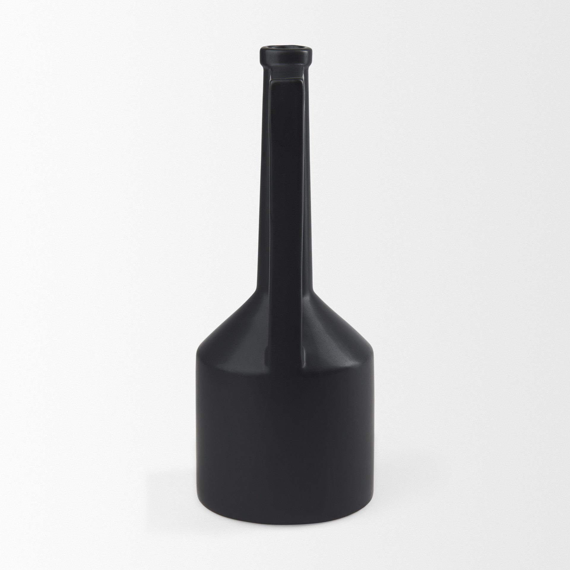 PALISADES 16" BLACK CERAMIC TABLE VASE - Varnish & Vibe