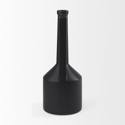 PALISADES 16" BLACK CERAMIC TABLE VASE - Varnish & Vibe