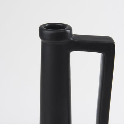 PALISADES 16" BLACK CERAMIC TABLE VASE - Varnish & Vibe