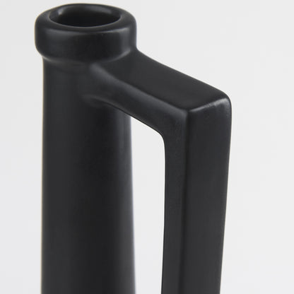 PALISADES 16" BLACK CERAMIC TABLE VASE - Varnish & Vibe