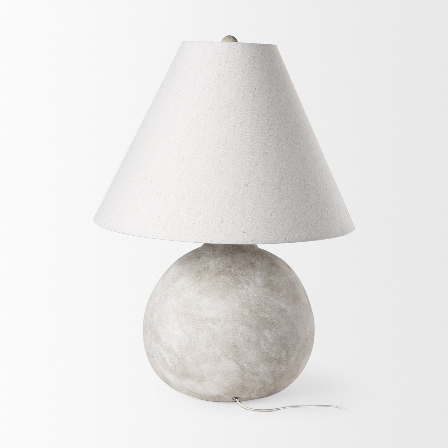 Tan ceramic table lamp with cream bell shade from the Palisades fall collection