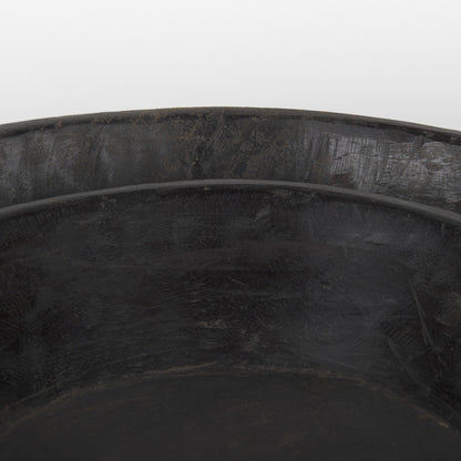 PALISADES SET OF TWO BLACK SOLID WOOD ROUND CENTERPIECE BOWL - Varnish & Vibe
