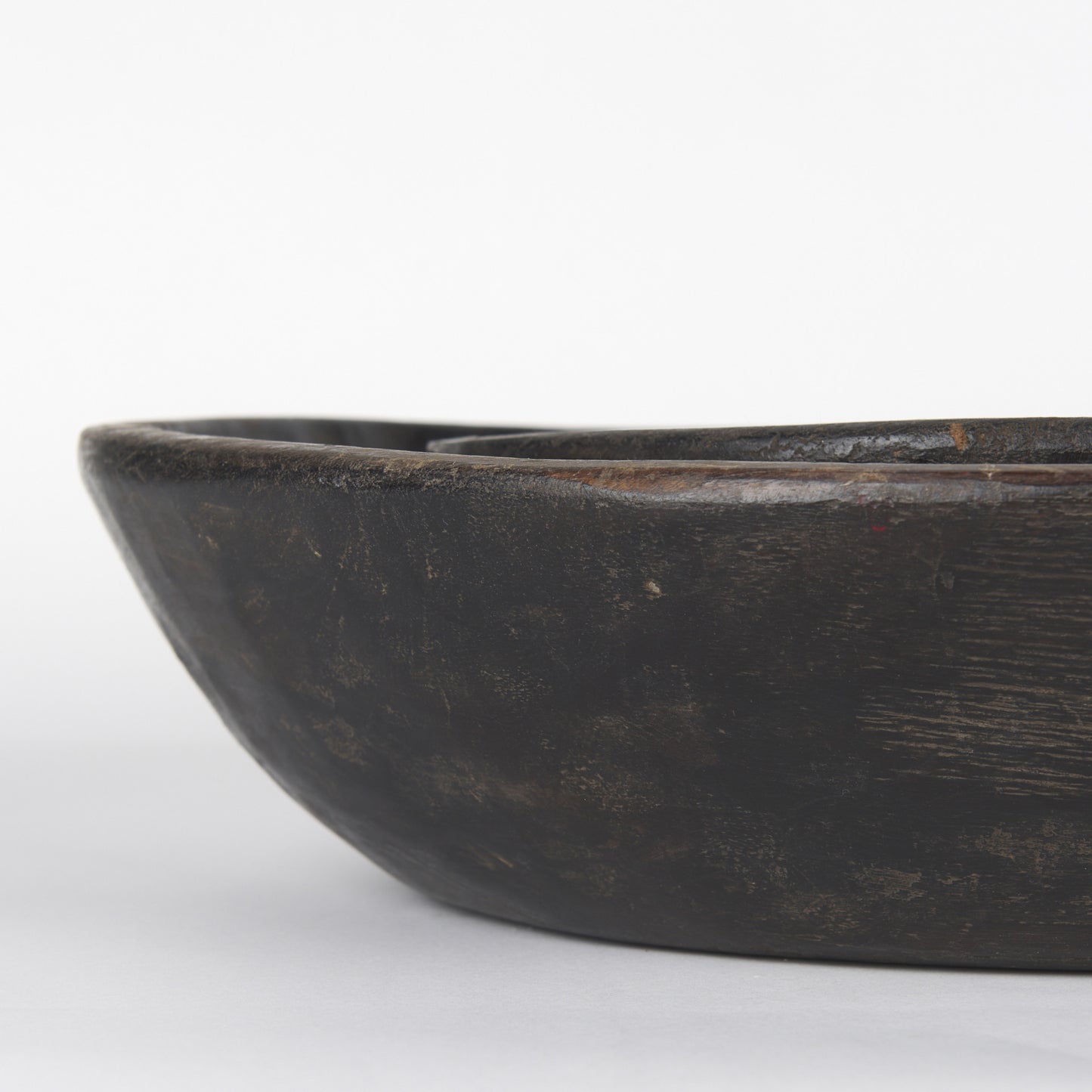 PALISADES SET OF TWO BLACK SOLID WOOD ROUND CENTERPIECE BOWL - Varnish & Vibe
