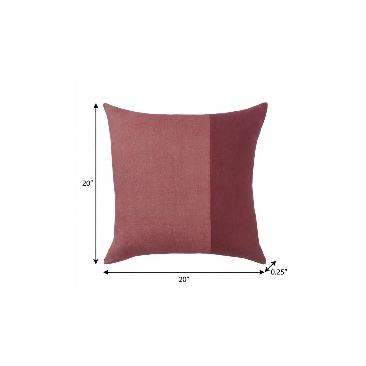 LAUREL 20" BURGUNDY AND RED PATCHWORK COTTON THROW PILLOW COVER