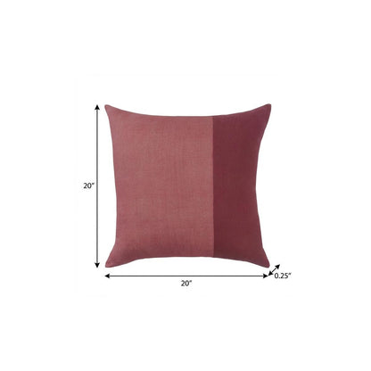 LAUREL 20" BURGUNDY AND RED PATCHWORK COTTON THROW PILLOW COVER