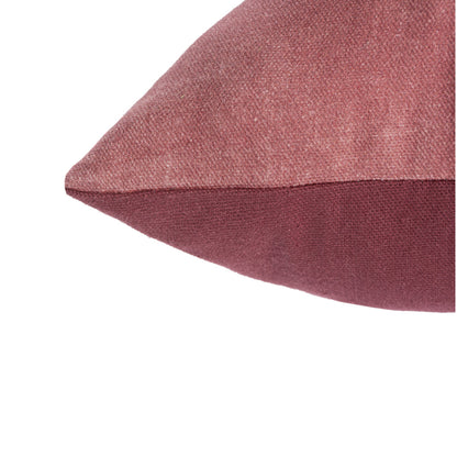 LAUREL 20" BURGUNDY AND RED PATCHWORK COTTON THROW PILLOW COVER