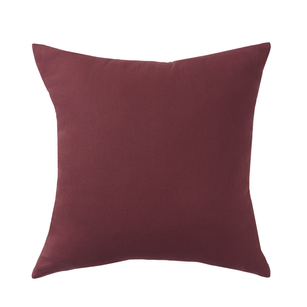 LAUREL 20" BURGUNDY AND RED PATCHWORK COTTON THROW PILLOW COVER