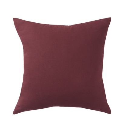 LAUREL 20" BURGUNDY AND RED PATCHWORK COTTON THROW PILLOW COVER