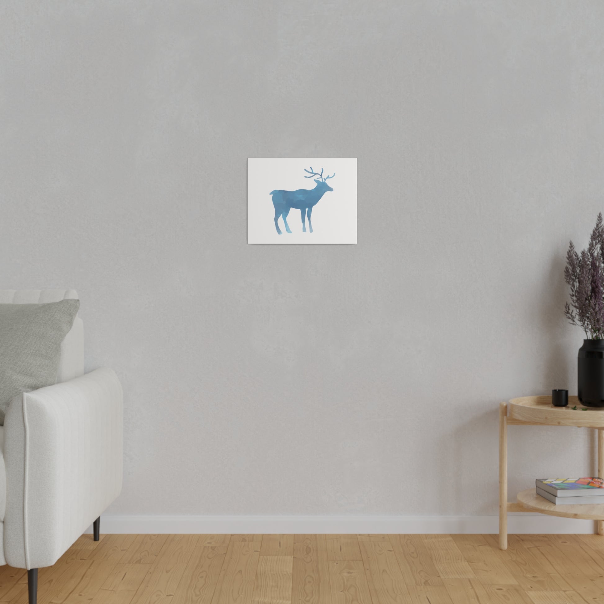Reindeer Winter Matte Canvas, Stretched, 0.75" - Varnish & Vibe