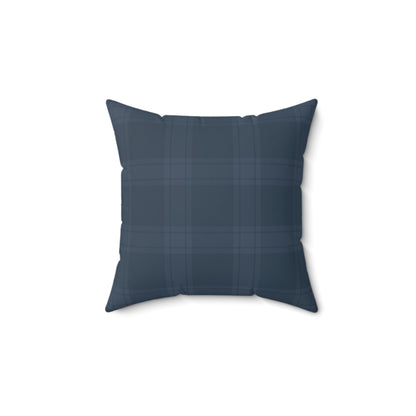 Blue Tartan Christmas Tree Faux Suede Square Pillow - Varnish & Vibe