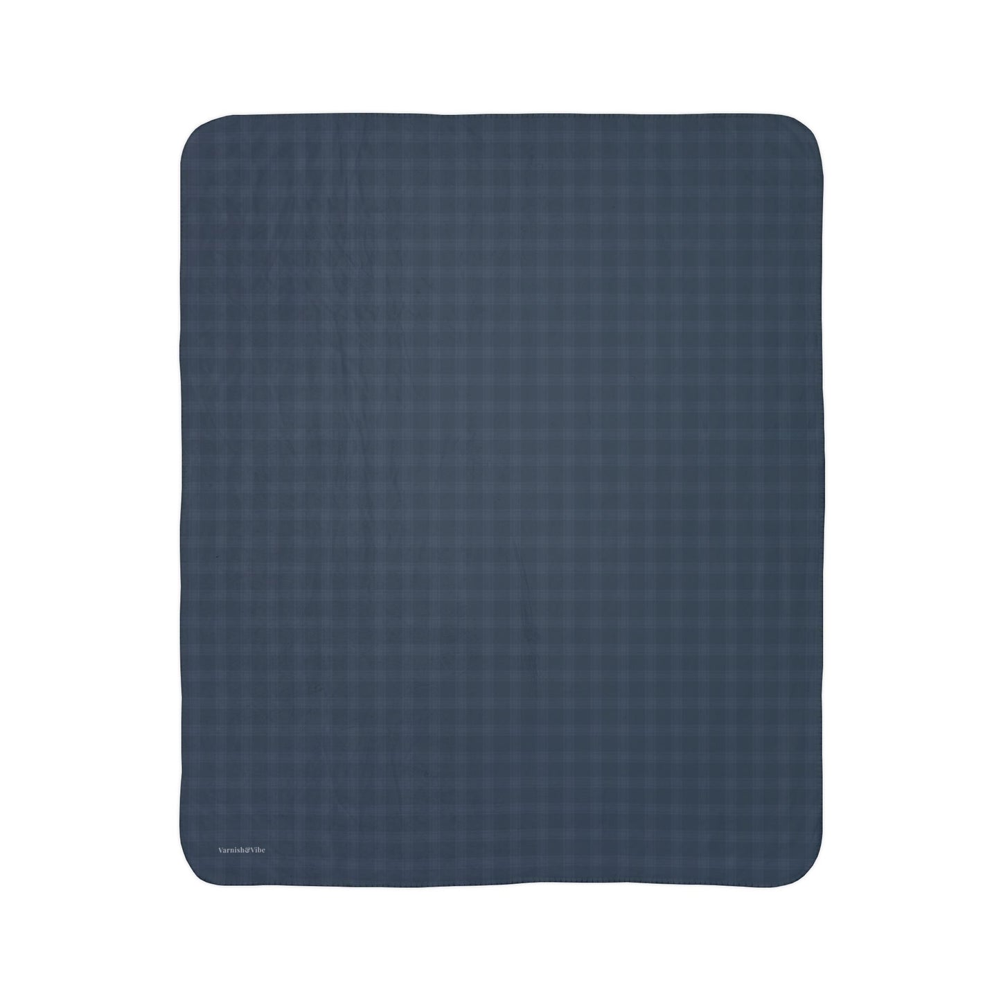 Blue Tartan Fleece Sherpa Blanket - Varnish & Vibe