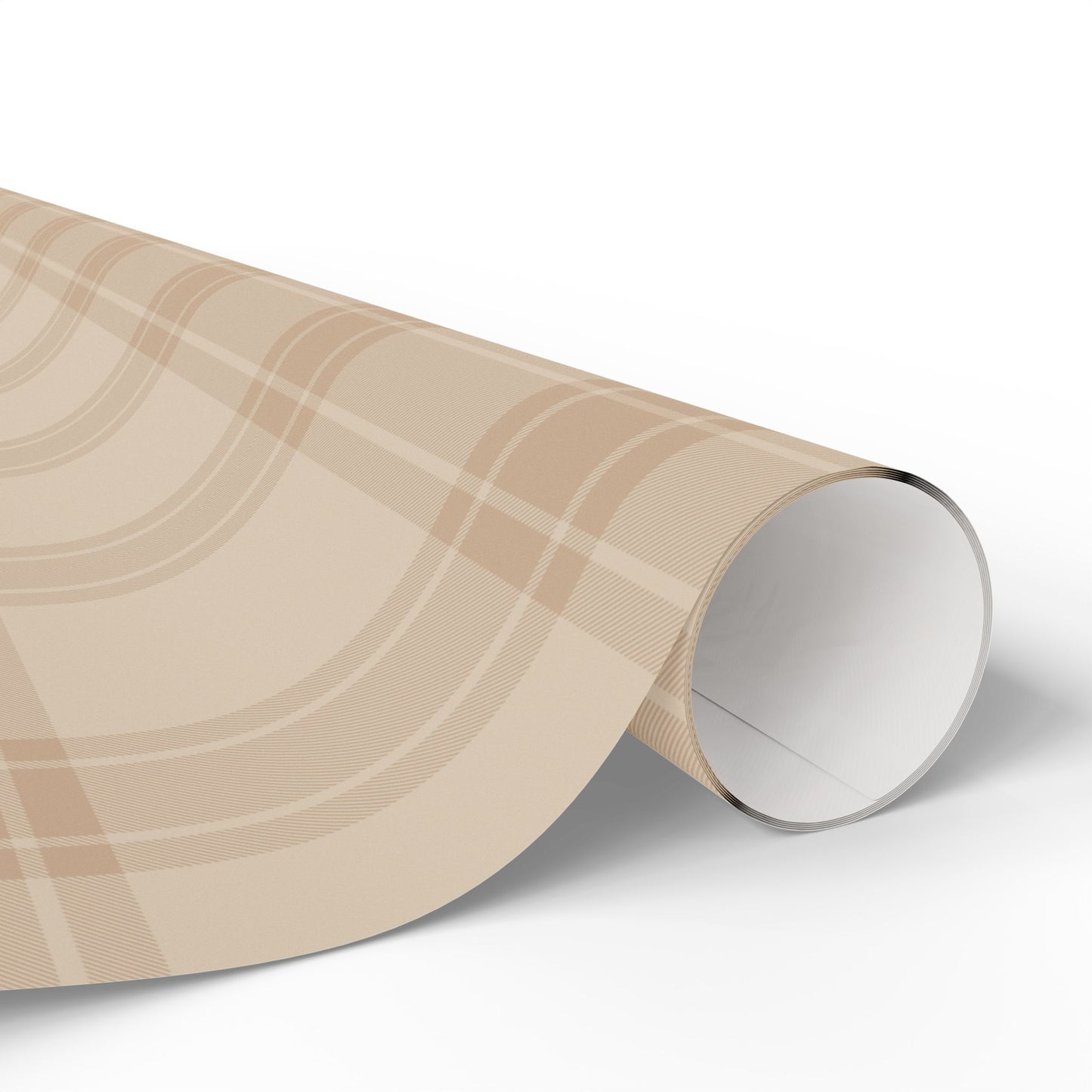 Neutral Plaid Wrapping Paper Roll – Beige Grid Gift Wrap for Weddings & Birthdays - Varnish & Vibe