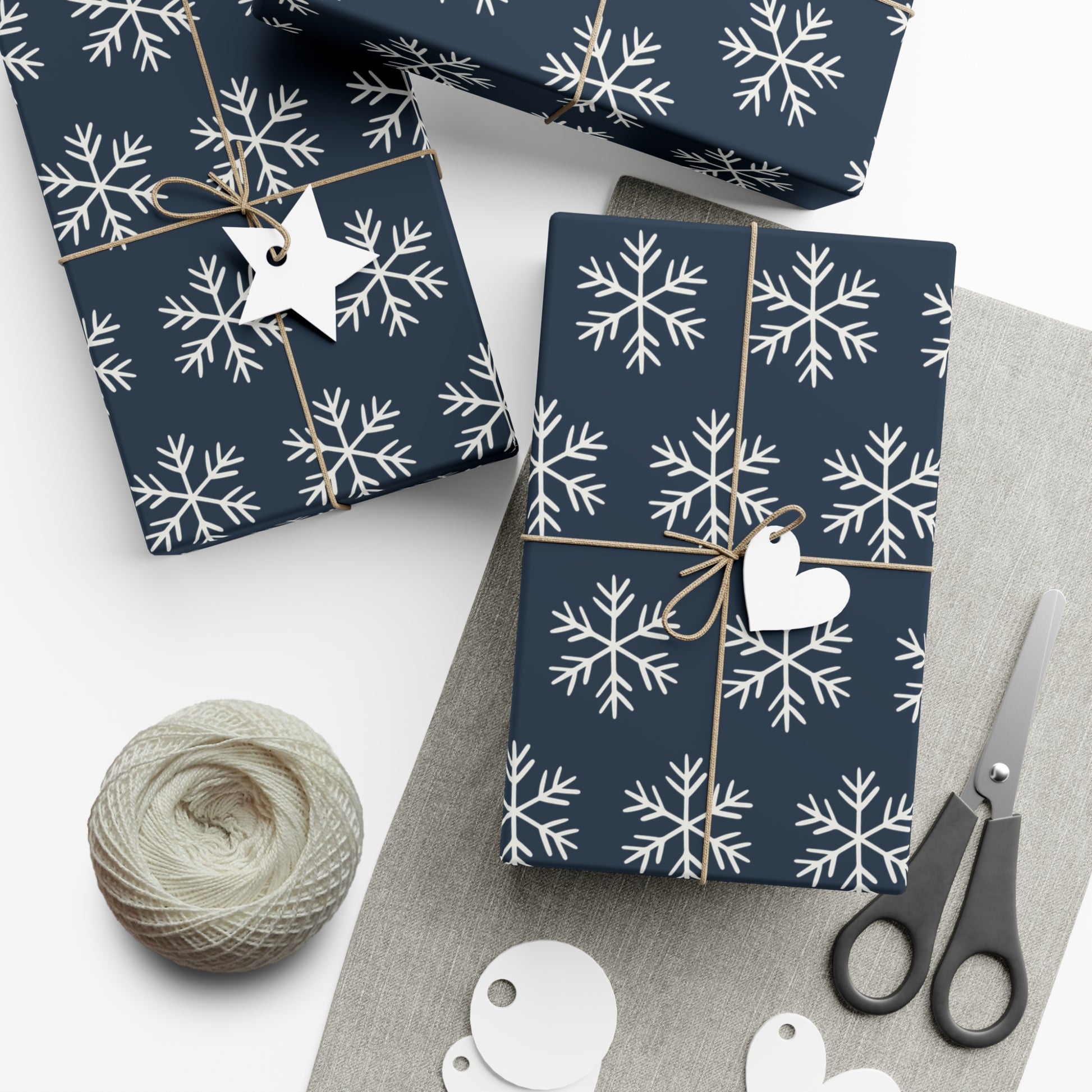 Blue Snowflakes Gift Wrapping Papers - Varnish & Vibe