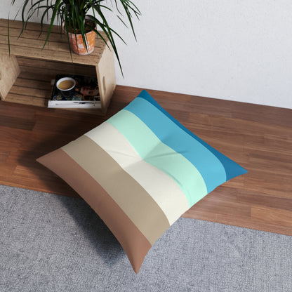 OCEAN STRIPED TUFTED FLOOR PILLOW