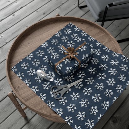 Blue Snowflakes Gift Wrapping Papers - Varnish & Vibe