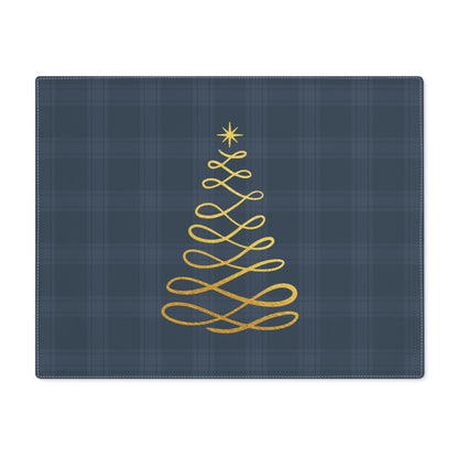 Blue Tartan Christmas Tree Placemat