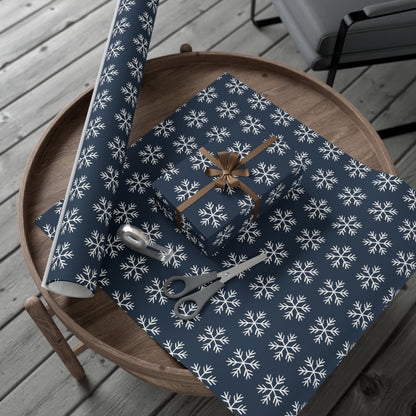 Blue Snowflakes Gift Wrapping Papers - Varnish & Vibe