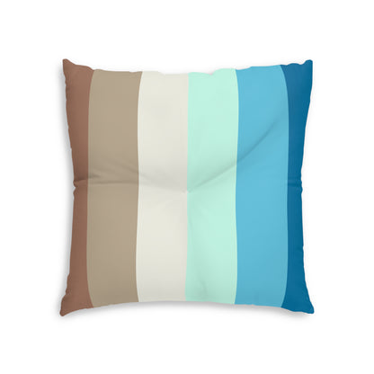 OCEAN STRIPED TUFTED FLOOR PILLOW