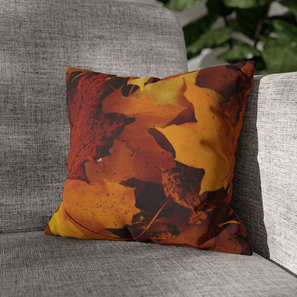 Golden Leaves Foliage And Shaded Brown Fall Pillowcase