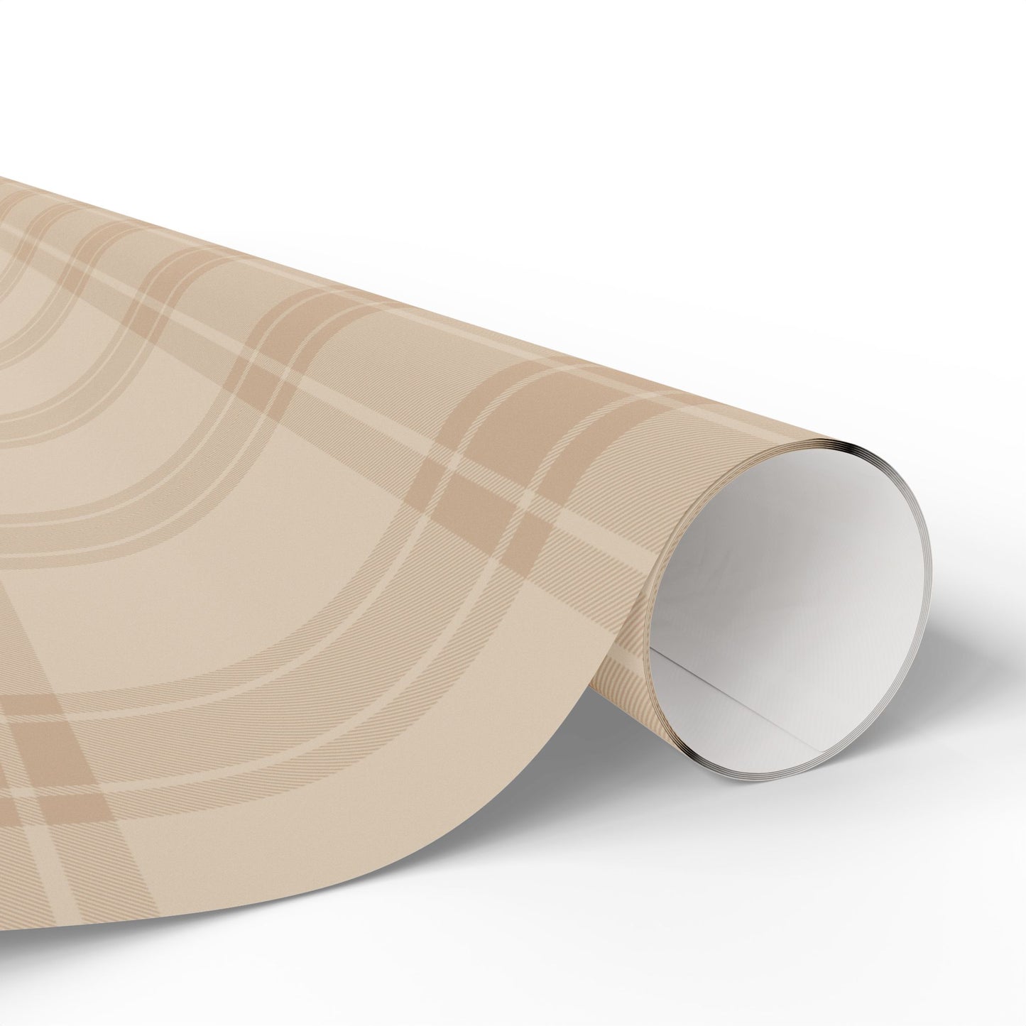 Neutral Plaid Wrapping Paper Roll – Beige Grid Gift Wrap for Weddings & Birthdays - Varnish & Vibe