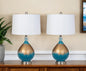 OCEAN BLUE AND GOLD TABLE LAMPS