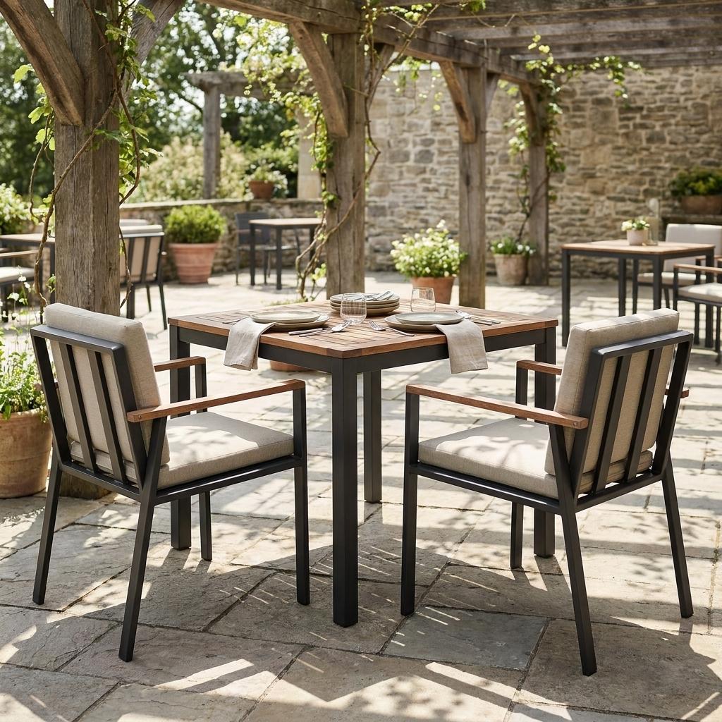 LAKEVIEW SET OF TWO TAUPE OUTDOOR DINING CHAIRS - Varnish & Vibe