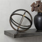 MANHATTAN BLACK METAL ROUND SCULPTURE