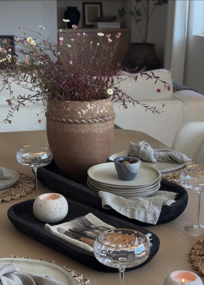 OCEAN SET OF TWO SOLID WOOD SERVING TRAYS