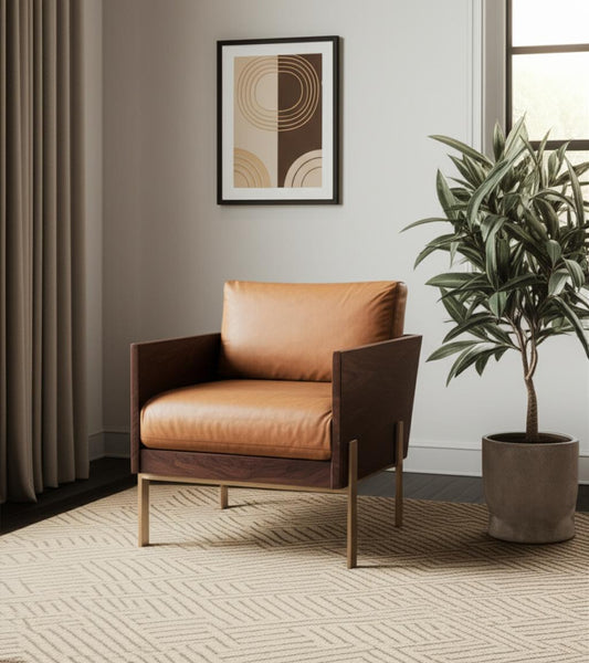 ARDMORE BROWN LEATHER ARMCHAIR