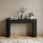 Palisades console table styled with vases and books in an entryway