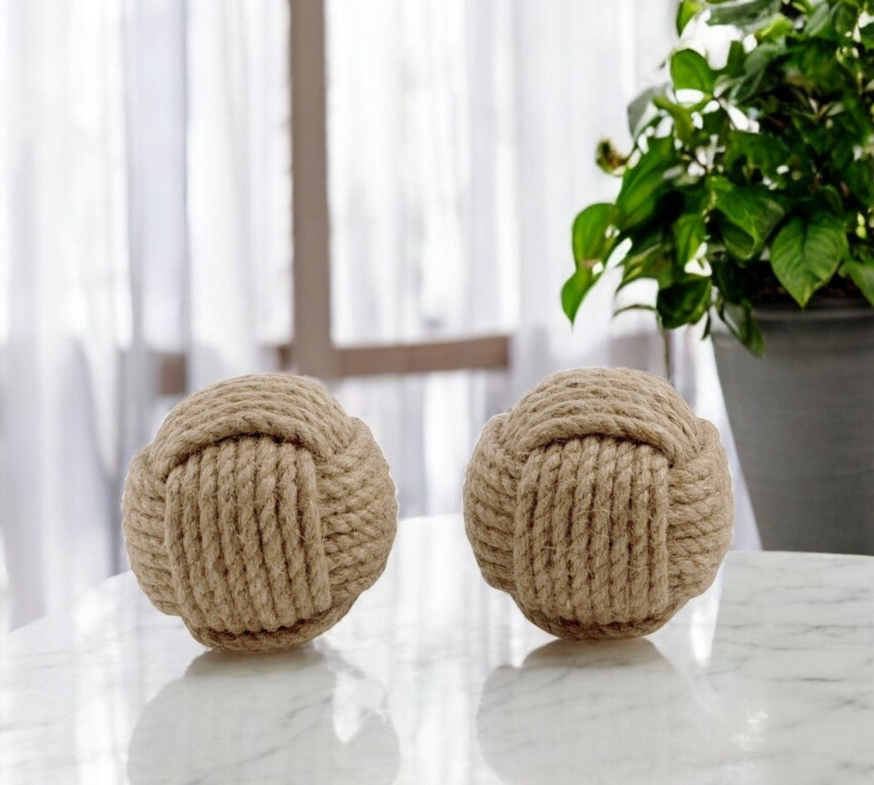 OCEAN SET OF TWO JUTE SCULPTURES